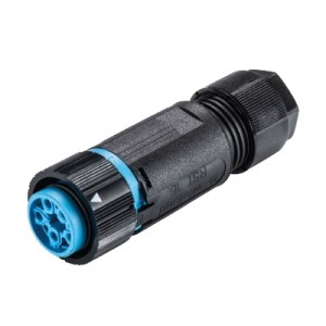 Разъем RST16I5 S B1 ZT6S H BL, Розеточный разъем на кабель диам. 7,1-13 мм, IP68(69k), 5 полюсов, цвет: голубой, номинальные характеристики: 250V/400V 16A, серия gesis RST MINI