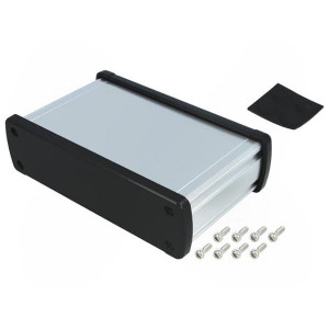 ALUG706SR080, Алюминиевый серебряный корпус с черными торцевыми панелями