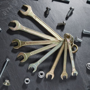 Набор ключей комбинированных (8-11, 13, 14, 17, 19мм), 8 шт, желтый цинк 12-5842-2