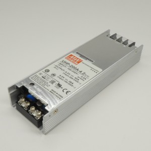 UHP-200A-4.2, AC-DC, 168Вт, вход 100…264В AC, 47…63Гц, выход 4.2В/40A, ККМ, рег. вых 4…4.4В, изоляция 3000В AC, в кожухе 167х55х26мм, -30…+50°С