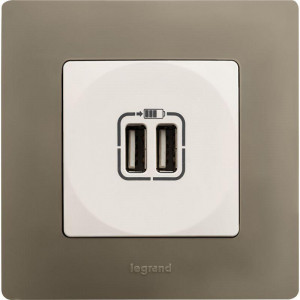 ETIKA Зарядное устройство с двумя USBразьемами 240В/5В 2400мА белый 672294