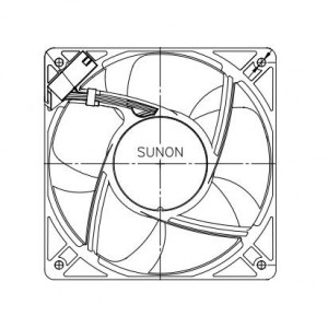 CF4113HBT-000U-A99, Вентиляторы с электронной коммутацией EC Axial Fan, 120x38mm, 110VAC, 50/60Hz, 96.6/109CFM, 5.1W, 44.9/47.9dBA, 3150/3850RPM, 2Ball Bearing
