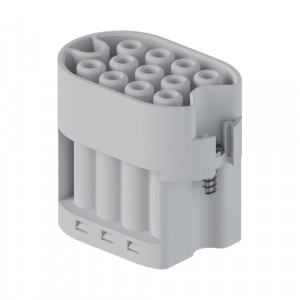 Розеточная контактная вставка MOT BUC 2 10 69, Розеточная контактная вставка, обжимная фиксация, 10 полюсов + PE, типоразмер Size MOT, 690V, 16A, (обжимные контакты поставляются отдельно)