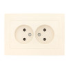 Валенсия розетка 2-местная б/з 10А кремовая с защ. штор. PROxima EWR10-102-20