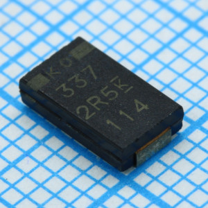 T520V337M2R5ATE007, Конденсатор танталовый полимерный 330мкФ ±20% 2.5В V_корпус  (7.3х4.3х1.8мм) типоразмер 7343-19 0.025Ом 105°С лента на катушке