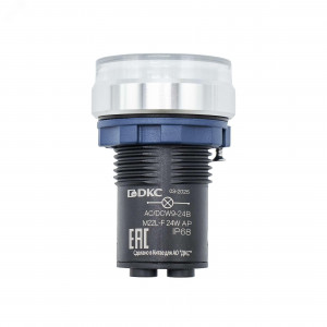 Индикатор сигнальный со встроенным диодом 9-24В, белый, алюминий, зажим Plug-In M22L-F24WAP