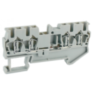 Проходная клемма UJ5-6/2X2-UE, Проходная клемма, 4 точки подключения, тип фиксации провода: пружинный, номинальное сечение: 6 мм кв., 52A, 800V, ширина: 8,2 мм, цвет: серый, тип монтажа: DIN35, стандарт GB/T14048.1,