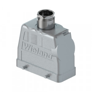 Крышка разъема BAS GOT GC 16HM25 A0, Крышка разъема на кабель, типоразмер 16B, высокое исполнение, без уплотнителя, 1 кабельный ввод M25x1,5, IP54, с верхним расположением, без защелок (упоры для двух защелок), материал корпуса: алюминиевый сплав