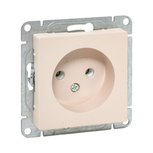 Механизм розетки, 16А, без заземления, без шторок, кремовый Эпика EKF UP1-SOI-100