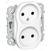 FLITE Розетка 2-местная без заземления без защитных шторок безвинтовое крепление 10А РС02-1-ФлБ белый IEK FI-R20-10-1-K01