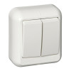 ПРИМА О/У 2-клавишный ВЫКЛЮЧАТЕЛЬ 10А 250B,БЕЛЫЙ,опт.уп.Россия C3(+) VA5U-214-B