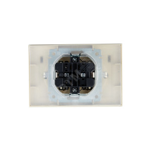 Розетка 2-м СП BRITE РСбш12-3-44-БрКр 16А в сборе IP44 с крышкой беж. BR-R26-16-44-K10-F