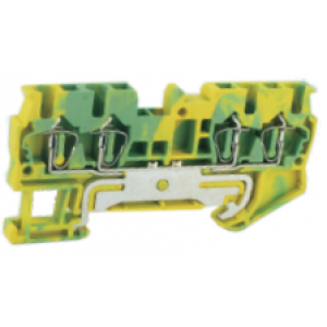Заземляющая клемма UJ5-6/2X2JD, Заземляющая клемма, 4 точки подключения, тип фиксации провода: пружинный, номинальное сечение: 6 мм кв., ширина: 8,2 мм, цвет: желто-зеленый, тип монтажа: DIN35