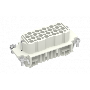 Розеточная контактная вставка SD-040-FC, Розеточная контактная вставка, обжимная фиксация, 40 полюсов + PE, типоразмер 16B, 250V, 10A, (обжимные контакты поставляются отдельно)