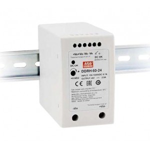 DDRH-60-24, DC-DC, 60Вт, вход 150…1500 В DC, выход 24В/2.5А, рег.выход 24…29В, изоляция 4000В DC, в кожухе на DIN-рейку, 57х93.5х105мм, -30...+85°С