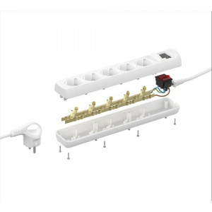 Удлинитель 5х5м с заземл. 16А IP20 U-5es-5m-3х1 ПВС 3х1 с выкл. Б0028383
