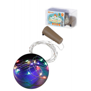 Гирлянда-пробка для бутылки "Роса20" 20LED, 2м, многоцветная, 3хAG13/LR44, SQ0361-0101