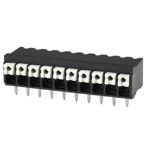 TBLH10-350-10BK, Фиксированные клеммные колодки Terminal block, screwless, High Temp, 3.5, Horizontal, 10, Black w Gray Button