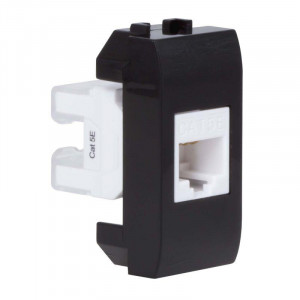 Розетка компьютерная 1-м СП 1мод. Brava RJ45 кат.5E черн. 77654N