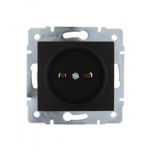 Розетка 1-м СП Karina 16А IP20 без заземл. термопласт механизм черн. бархат 707-4288-121B