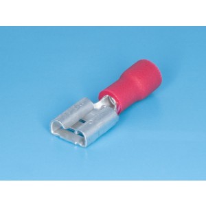 TAI-1.25F, Клемма ножевая 6,3мм, гнездо на провод 0,25-1,5мм, изолированная, кратно 100шт.