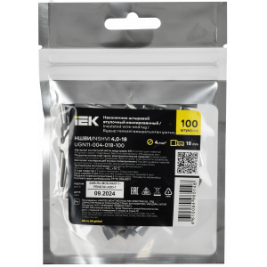 Наконечник НШВИ 4,0-18 серый (100шт/упак) IEK UGN11-004-018-100