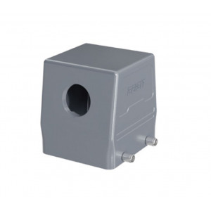 Крышка разъема H32B-SO-4PR-M32, Крышка разъема на кабель, типоразмер 32B, без уплотнителя, 1 отверстие с резьбой для кабельных вводов M32x1,5, с боковым расположением, без защелок (упоры для двух защелок), материал корпуса: алюминиевый сплав