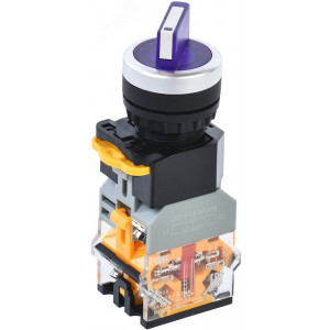 Переключатель D8-11XD2 2 полож. 1з+1р с подсвет. синий BSW30-11XD2-3-14-2-K07