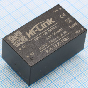 HLK-PM01, AC-DC преобразователь 220В - 5В