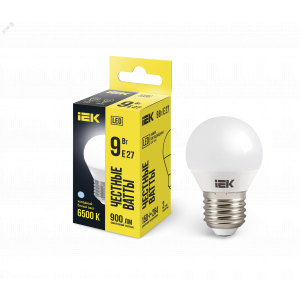 Лампа светодиодная ECO G45 9Вт шар 6500К E27 230В LLE-G45-9-230-65-E27