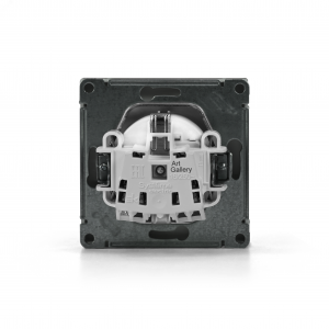 ARTGALLERY РОЗЕТКА с заземлением со шторками, 16А, механизм, быстрозажимные клеммы, шампань GAL000545S