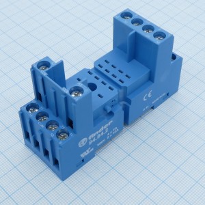 94.84.2SPA, Розетка для реле 55.34, 55.32 и модуля 99.80 с комбинированными контактами; с пластиковым фиксатором; винтовые зажимы; синяя; 10А