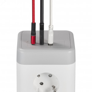 DOMINIC Удлинитель У08K 8 мест 2P+PE 1,5м 3х1,0мм2 16А/250В USB A+C 20Вт серый IEK DN-YP30-16-08-01-ZKU-K41