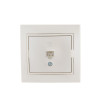 Розетка телефонная 1-м СП Mira RJ11 16А IP20 евро стандарт со вставкой жемчуж./бел. перламутр. 701-3030-137