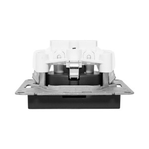 Механизм розетки, 16А, с заземлением, без шторок, ч-рный Эпика EKF UP1-SOB-110