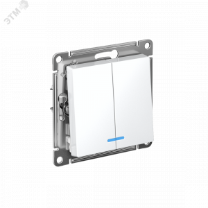 Выключатель 2-кл. СП AtlasDesign 10А IP20 (сх. 5а) 10AX с подсветкой механизм бел. SE ATN000153