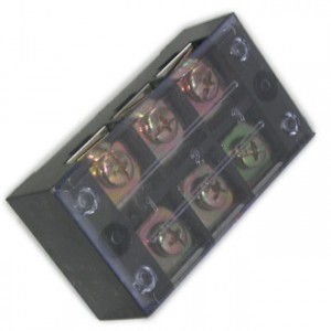 TB-4503, Клеммная колодка винтовая с крышкой 6 контактов (2х3) М5, AWG6, 10мм2, 45А 600В