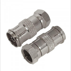 Переходник антенный, (штекер F - гнездо TV), (1шт) 06-0028-A