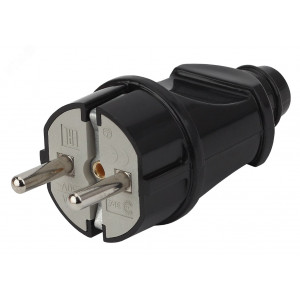 Вилка с заземл. прямая 16А черн. Vx2-B Б0039674