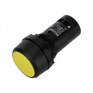EB22 возвратная желтая NO+NC 300 В, Кнопка без фиксации 5А 300В D=22мм