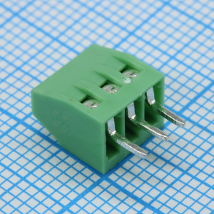 GT308-2.54-03P-14-00, Винтовой клеммный блок c рельефной обоймой, 3 контакта. Серия GT308-2.54