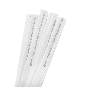 Термоусаживаемая трубка ТУТ нг 12/6 белая в отрезках по 1м PROxima tut-12-w-1m