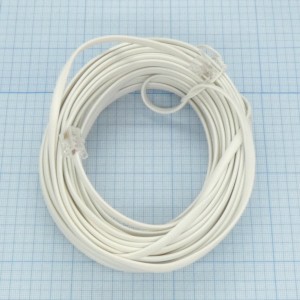 Шнур телефонный линейный 15.0м, Шнур подключения телефонного аппарата к розетке 15м