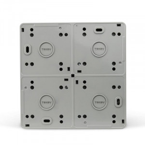 Розетка 4-м ОП Nix 16А IP54 250В с заземл. с крышкой сер. TKE-NX-R4Z-C06-IP54