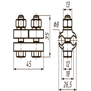 Зажим плашечный ПА 1-1 (16 25 35кв.мм) 21100481
