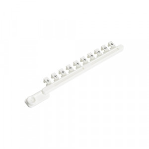 Гребенка с шильдиками 9704 A /. B, Гребенка составных шильдиков, боковая / верхняя, 10 шильдиков, нанесенные символы: . . . цвет: белый