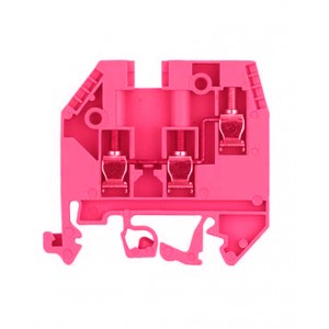 Проходная клемма WK 4/D 1/2/U RT, Проходная клемма, 3 точки подключения, тип фиксации провода: винтовой, номинальное сечение: 4 мм кв., 32A, 500V, ширина: 6 мм, цвет: красный, тип монтажа: DIN35