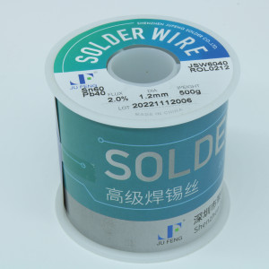 Припой 60/40 ROL0 2% флюса 1,2мм 500гр, Припой трубчатый ПОС-60 с безгалогенным неактивным флюсом ROL0, d 1,2мм, 500 г