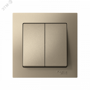 Выключатель 2-кл. СП AtlasDesign 10А IP20 (сх. 5) 10AX в сборе шампань SE ATN000552