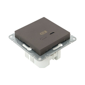 Механизм розетки USB-С, быстрая, мокко Эпика EKF UP1-SOM-USBCF